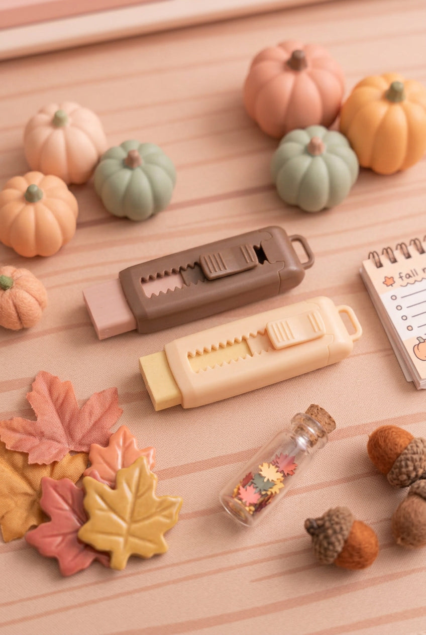 Gomme rétractable kawaii.Coloris chocolat ou vanille