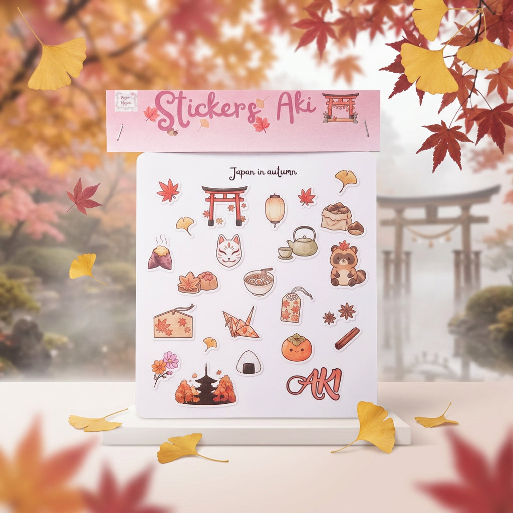 Planche de stickers « Aki » – Automne au Japon
